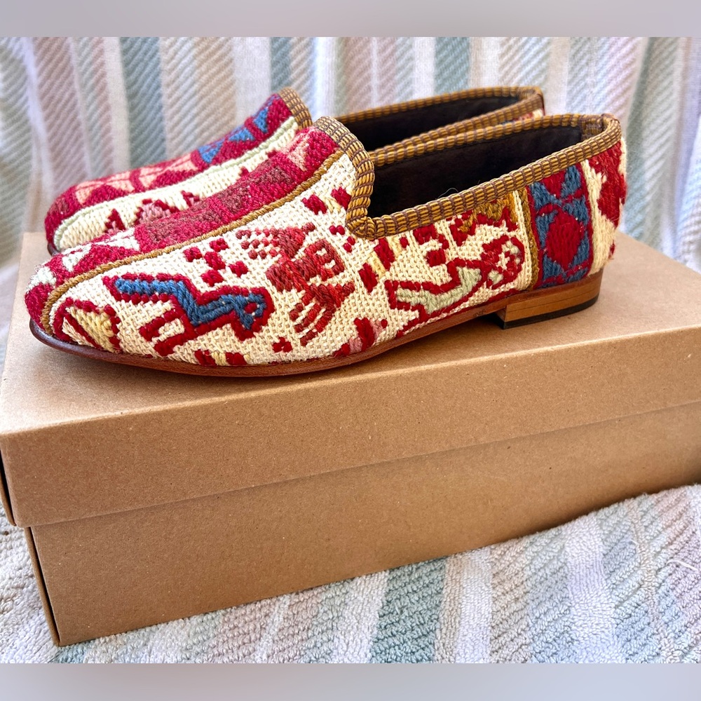 Artemis Design Co Handmade Turkish Kilim Smoking Shoes Size 37/6.5-7 NEW IN BOX - Picture 5 of 10